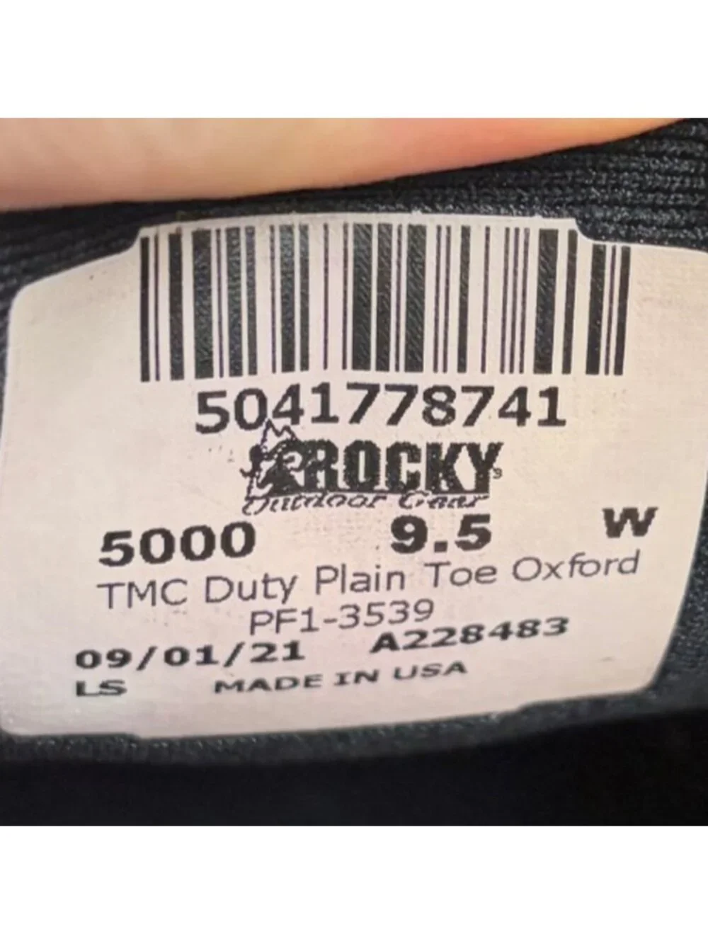 Rocky TMC 5000 Mens Size 9.5E Black Leather Slip-Resistant Oxford Work Shoes